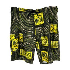 Dakine Green Yellow Beach Swim Trunks | Size 36